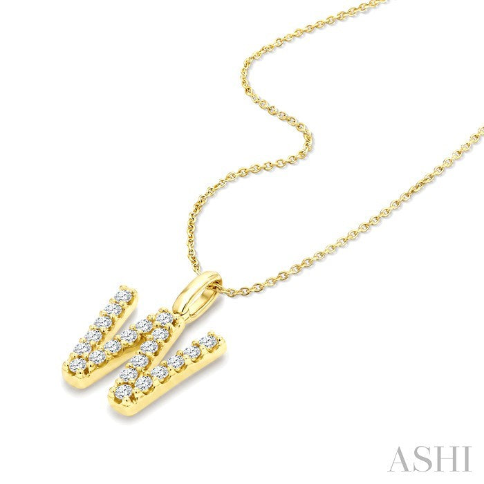 Classic 'W' Initial Diamond Pendant