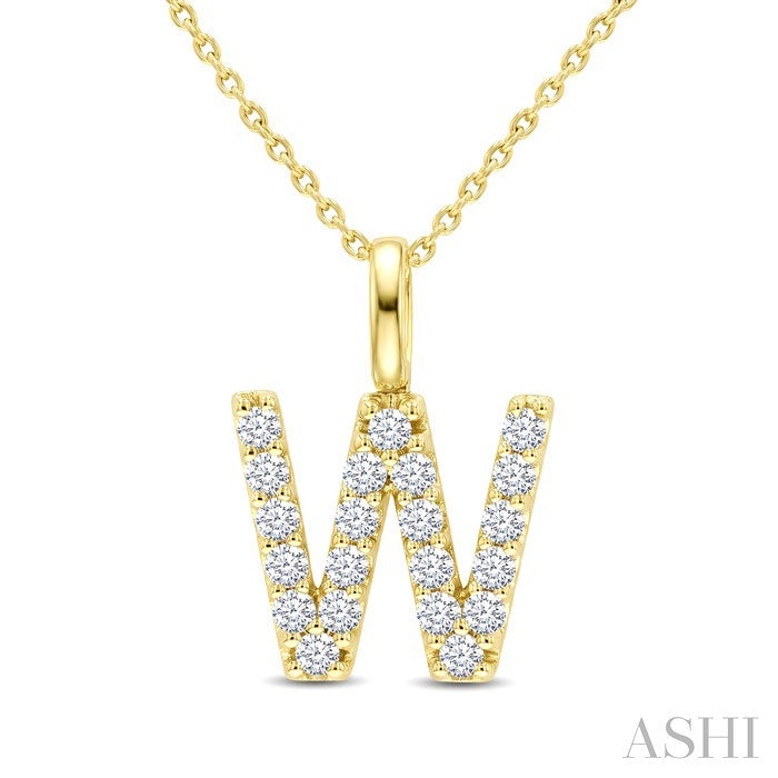 Classic 'W' Initial Diamond Pendant