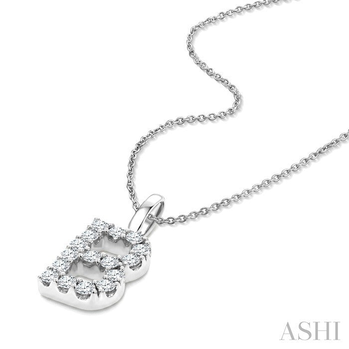 Classic 'B' Initial Diamond Pendant