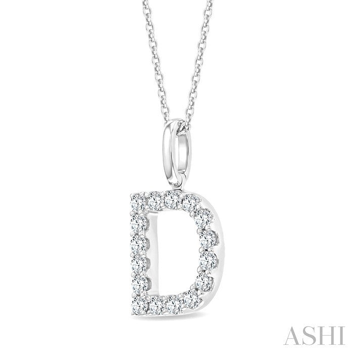 Classic 'D' Initial Diamond Pendant