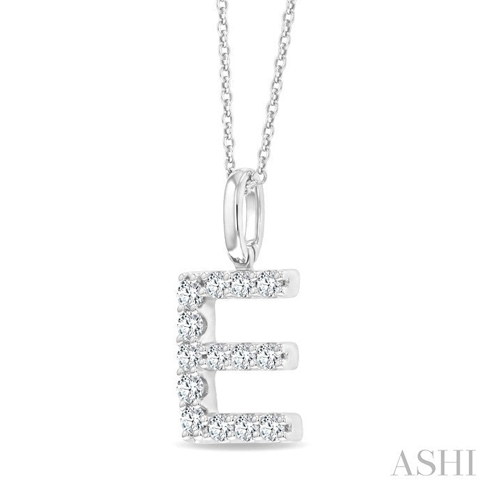 Classic 'E' Initial Diamond Pendant