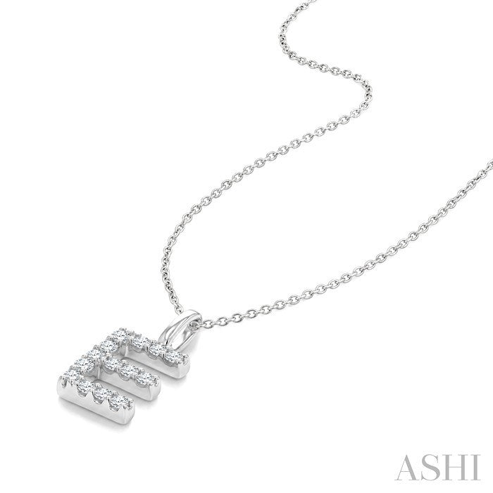 Classic 'E' Initial Diamond Pendant