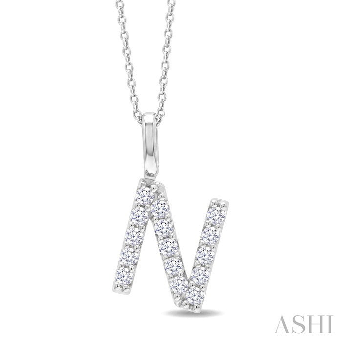 Classic 'N' Initial Diamond Pendant