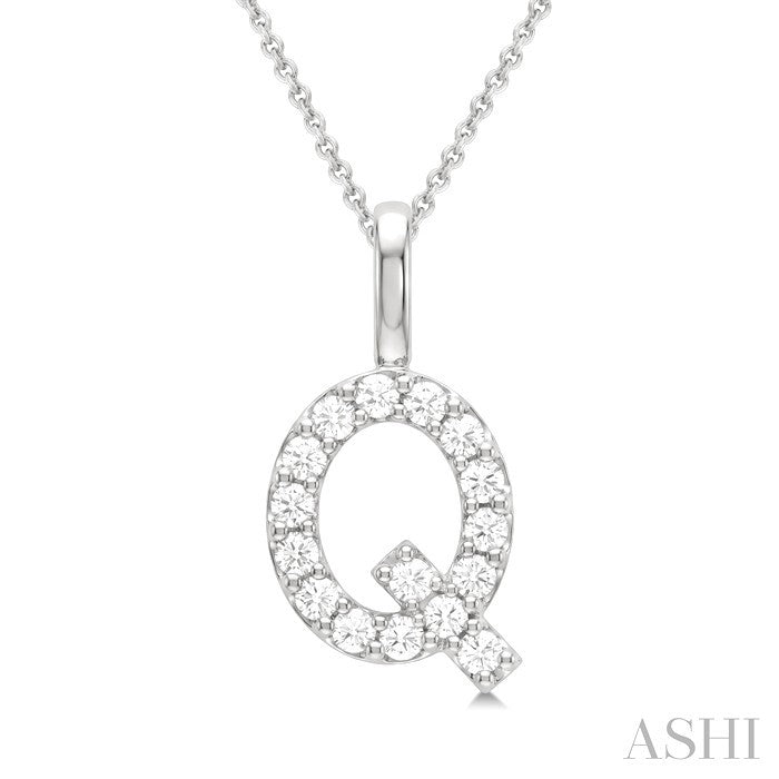 Classic 'Q' Initial Diamond Pendant