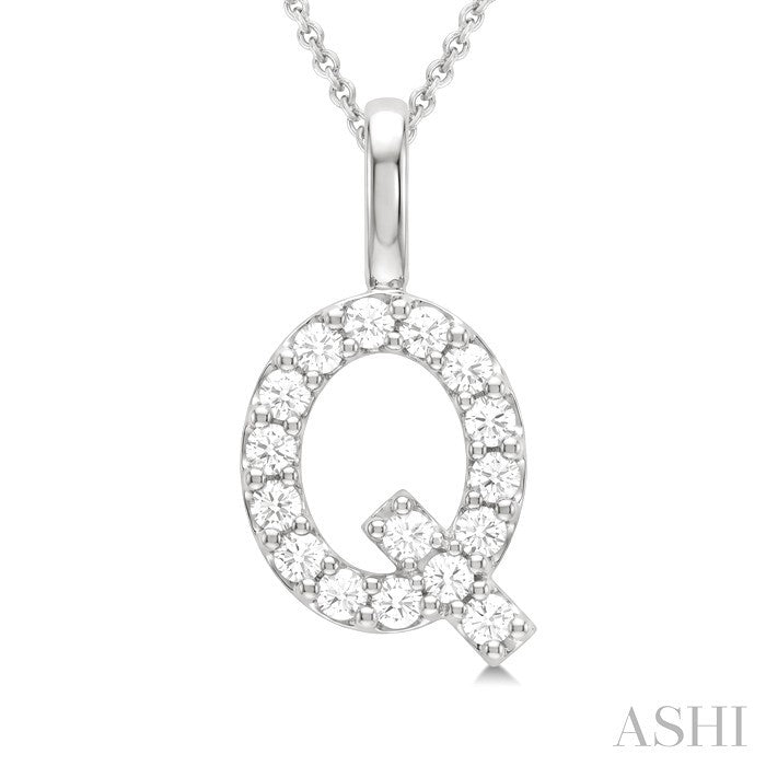 Classic 'Q' Initial Diamond Pendant