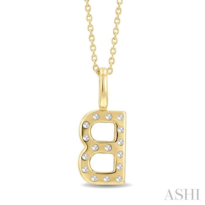 Classic 'B' Initial Diamond Pendant