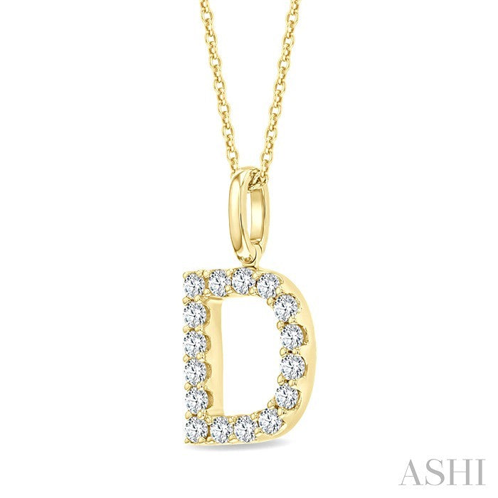 Classic 'D' Initial Diamond Pendant