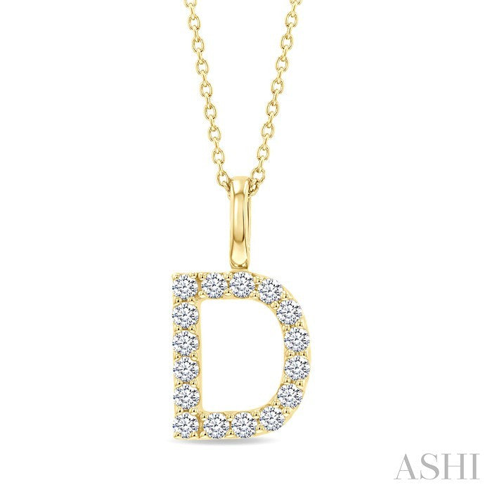 Classic 'D' Initial Diamond Pendant