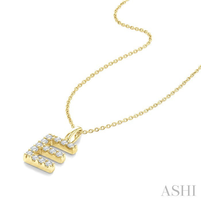 Classic 'E' Initial Diamond Pendant
