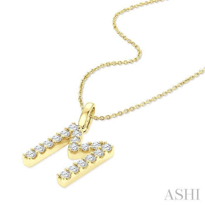 Classic 'M' Initial Diamond Pendant