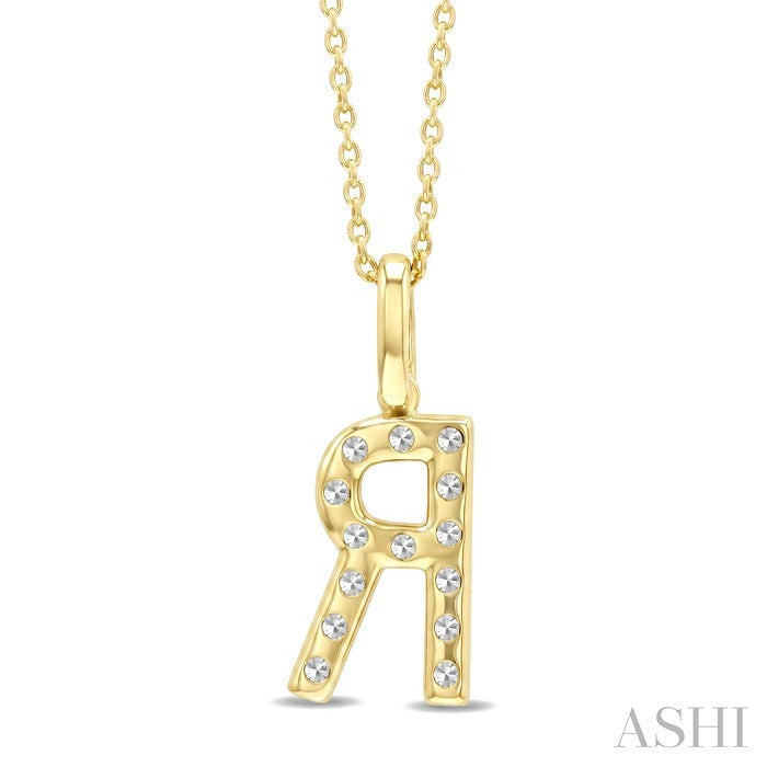 Classic 'R' Initial Diamond Pendant