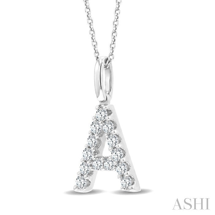 Classic 'A' Initial Diamond Pendant