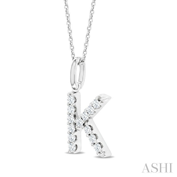 Classic 'K' Initial Diamond Pendant