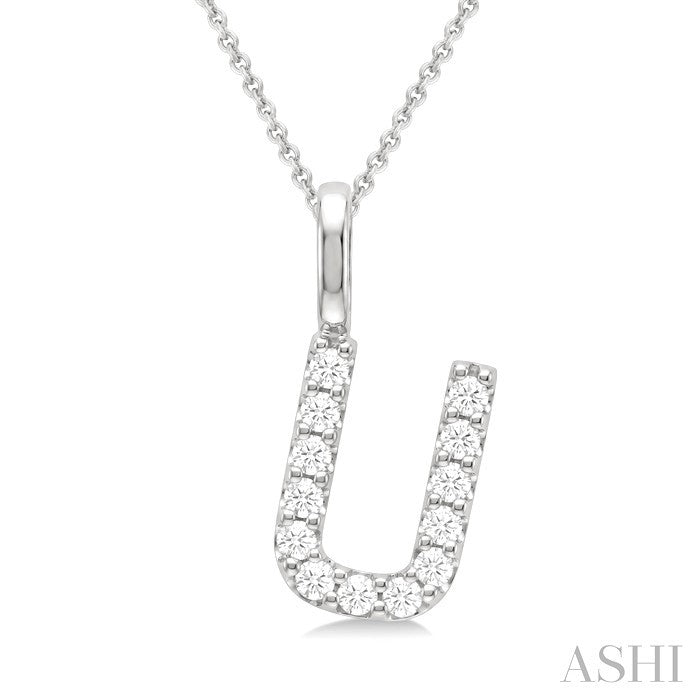 Classic 'U' Initial Diamond Pendant