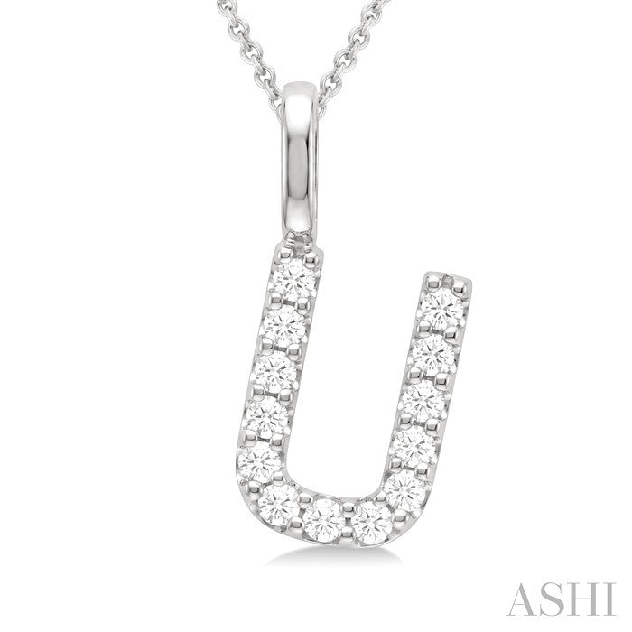 Classic 'U' Initial Diamond Pendant