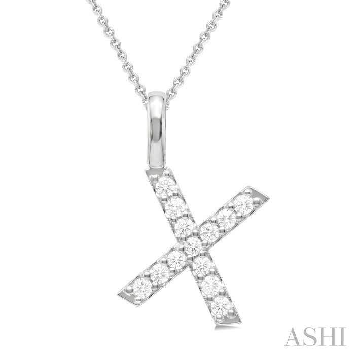 Classic 'X' Initial Diamond Pendant