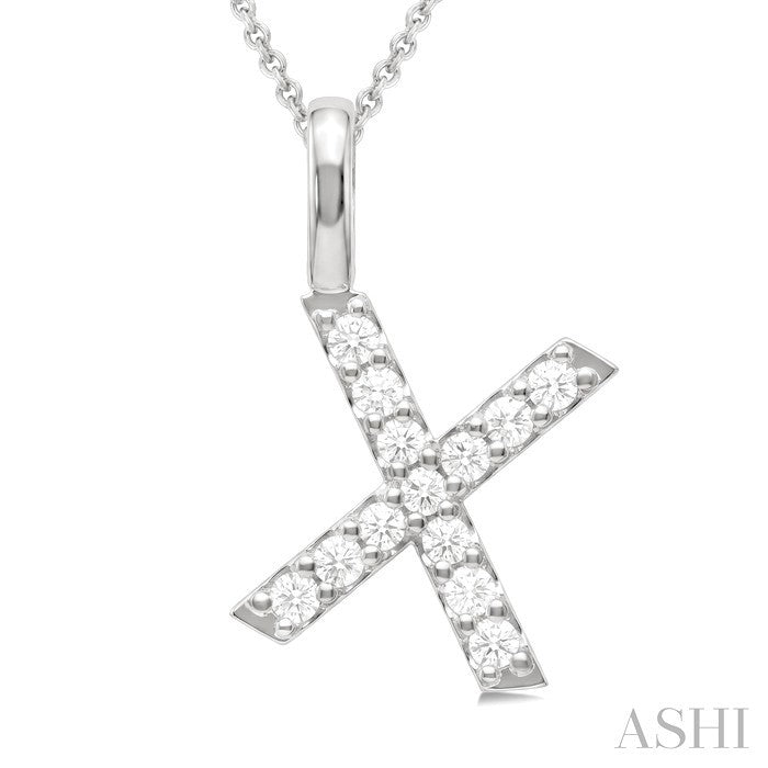 Classic 'X' Initial Diamond Pendant