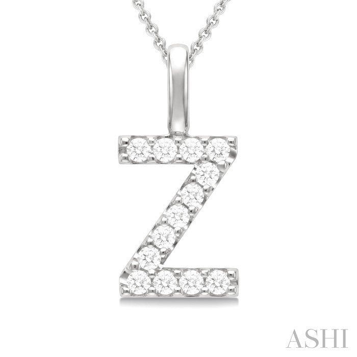 Classic 'Z' Initial Diamond Pendant
