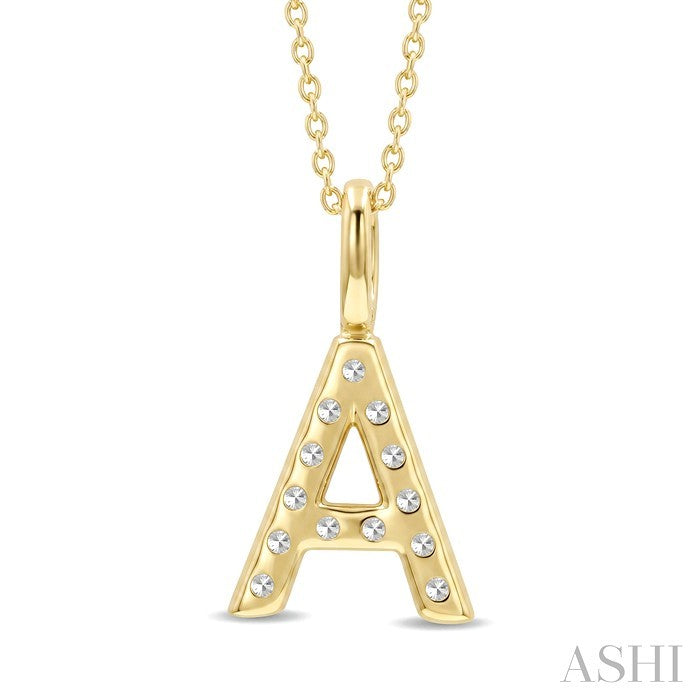 Classic 'A' Initial Diamond Pendant