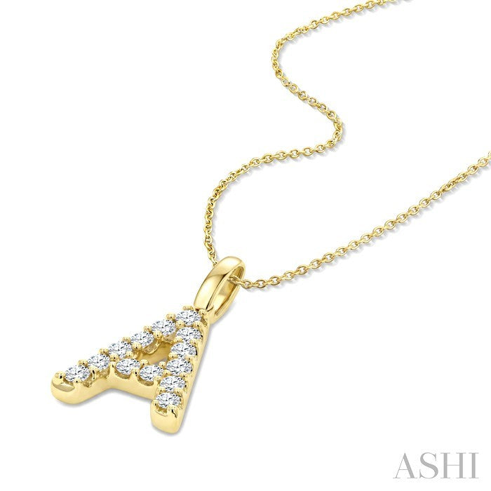 Classic 'A' Initial Diamond Pendant