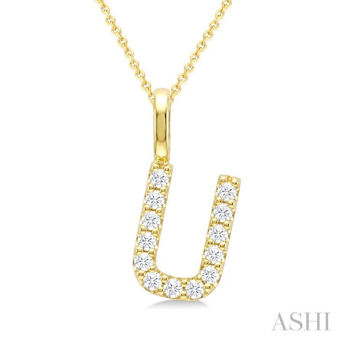 Classic 'U' Initial Diamond Pendant