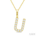 Classic 'U' Initial Diamond Pendant