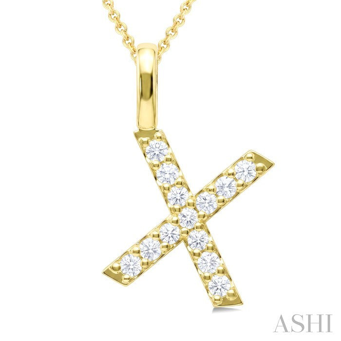 Classic 'X' Initial Diamond Pendant