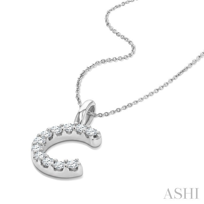 Classic 'C' Initial Diamond Pendant