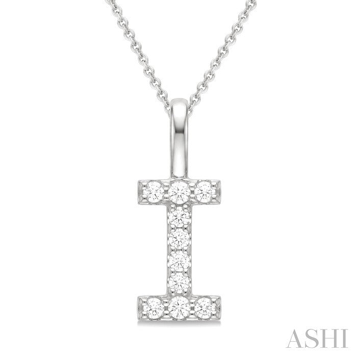 Classic 'I' Initial Diamond Pendant