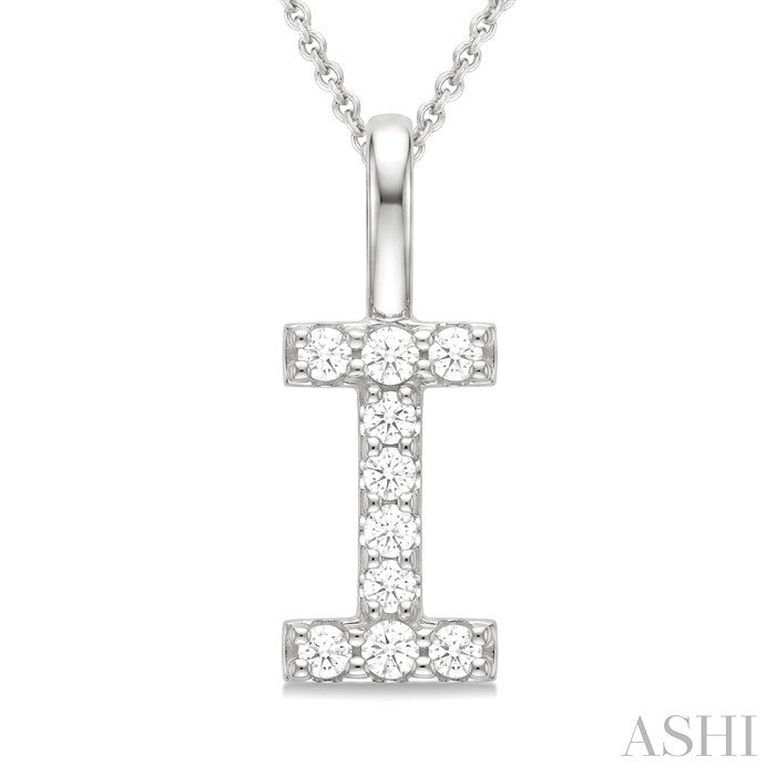 Classic 'I' Initial Diamond Pendant