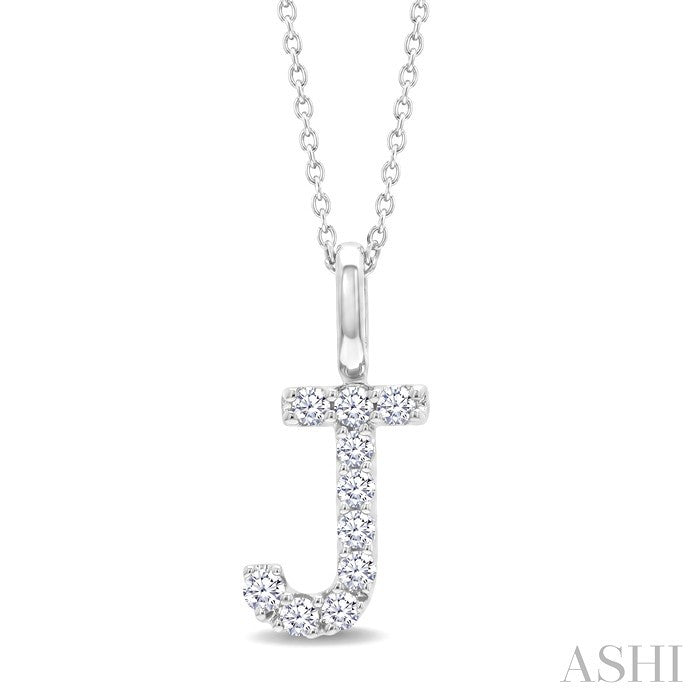 Classic 'J' Initial Diamond Pendant