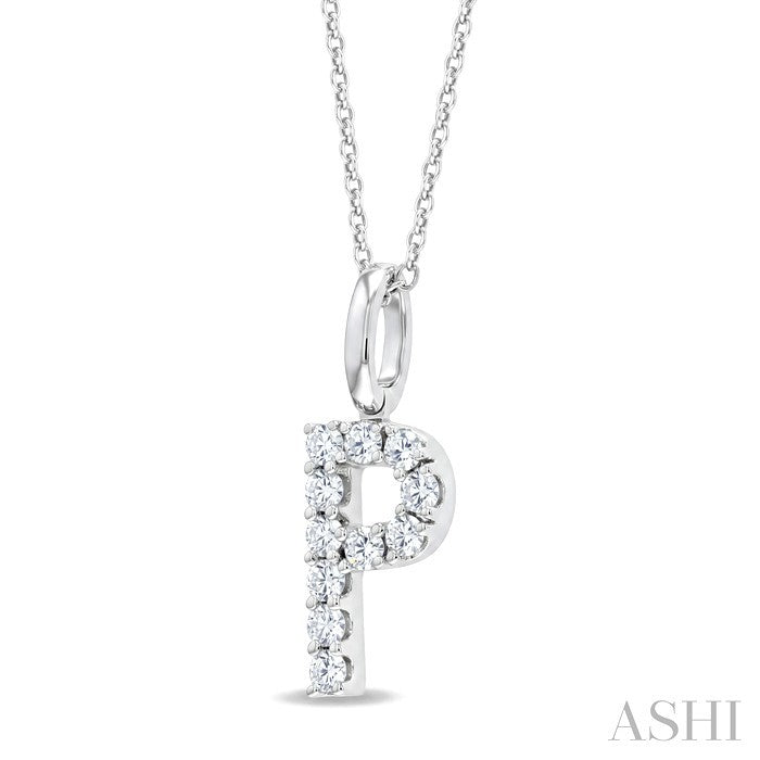 Classic 'P' Initial Diamond Pendant