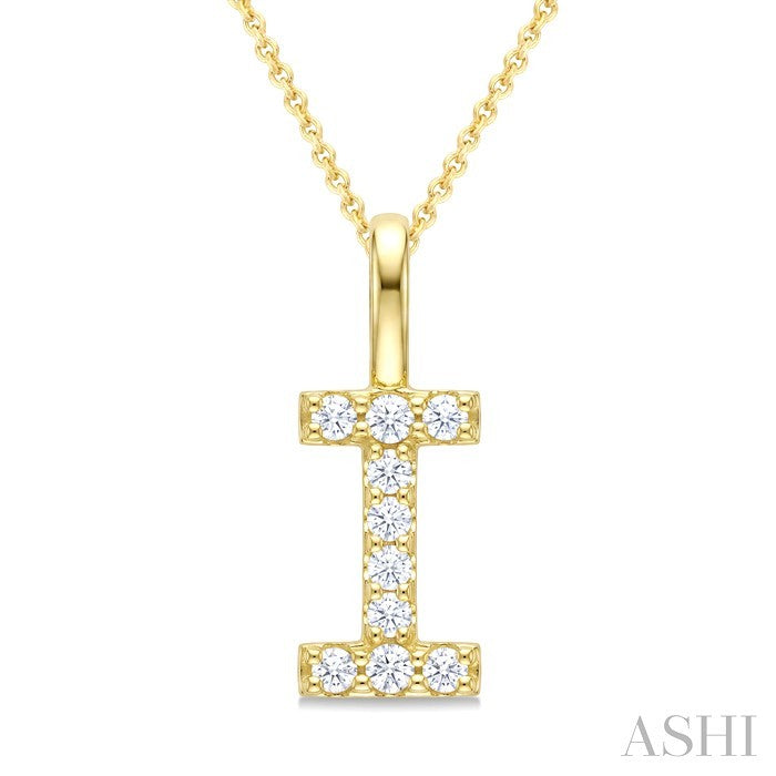 Classic 'I' Initial Diamond Pendant