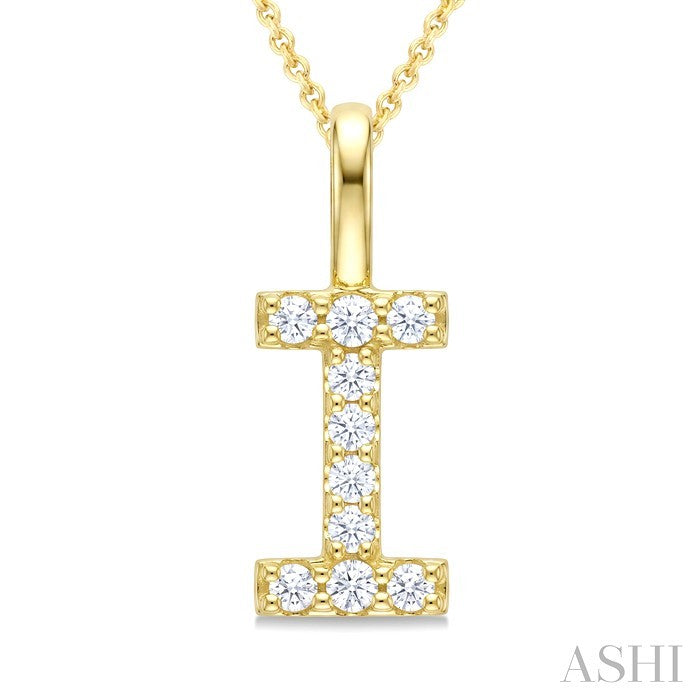 Classic 'I' Initial Diamond Pendant