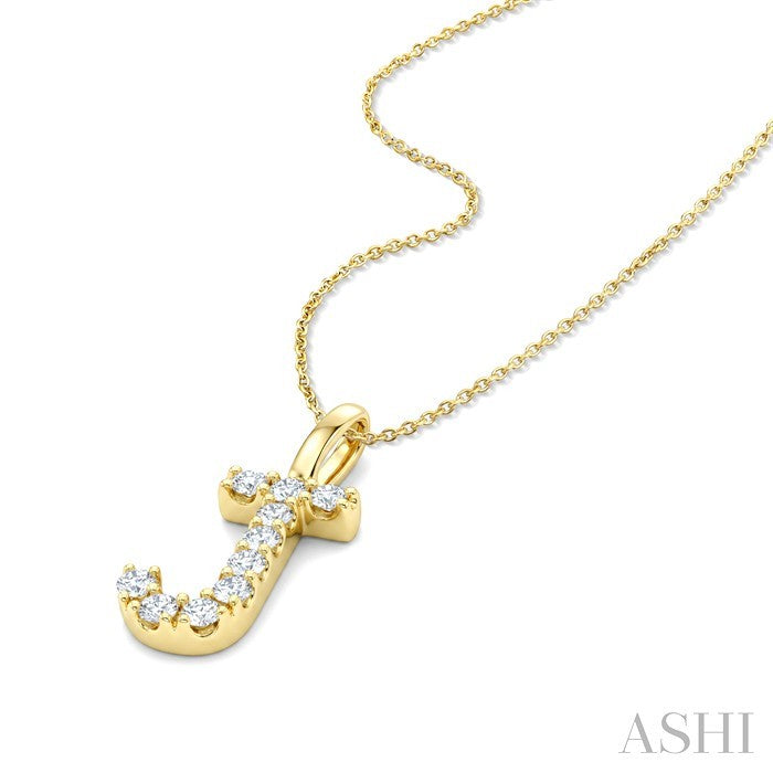 Classic 'J' Initial Diamond Pendant