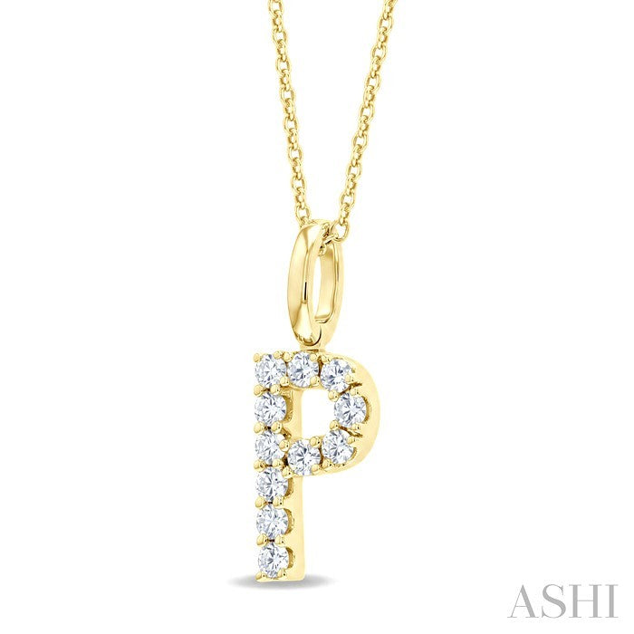 Classic 'P' Initial Diamond Pendant