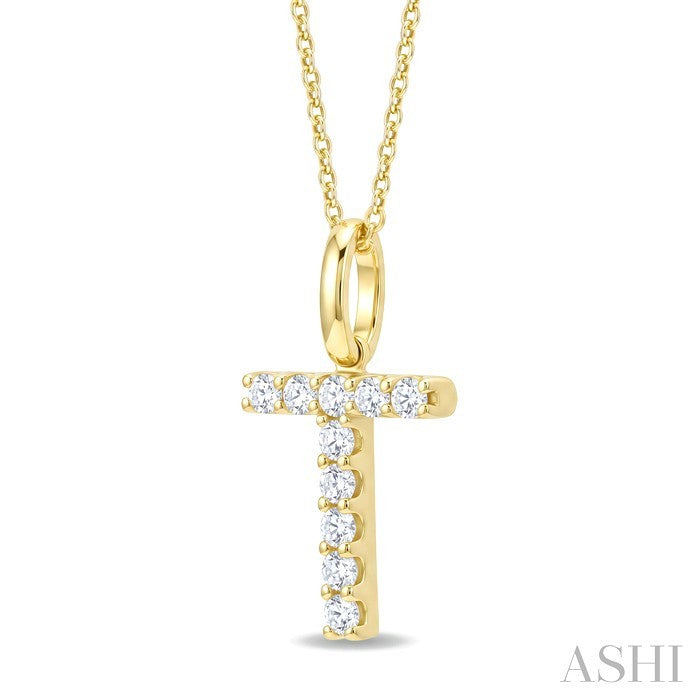 Classic 'T' Initial Diamond Pendant