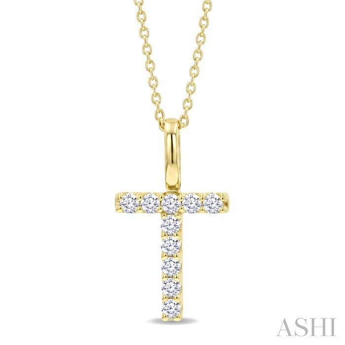 Classic 'T' Initial Diamond Pendant