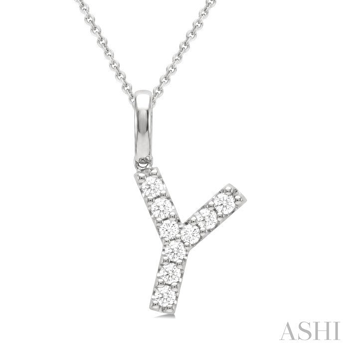 Classic 'Y' Initial Diamond Pendant