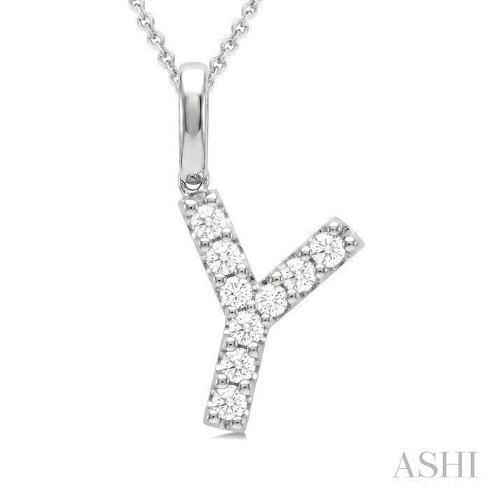 Classic 'Y' Initial Diamond Pendant