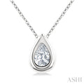 Pear Shape Bezel Set Bubble Diamond Pendant