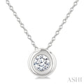 Round Shape Bezel Set Bubble Diamond Pendant