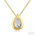 Pear Shape Bezel Set Bubble Diamond Pendant