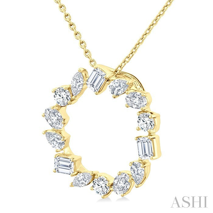 Mixed Shape Circle Diamond Fashion Pendant
