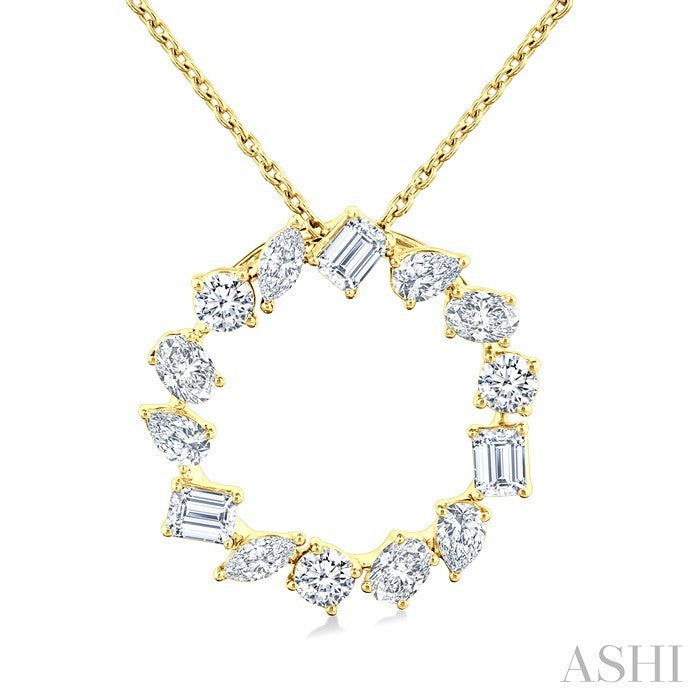 Mixed Shape Circle Diamond Fashion Pendant