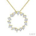 Mixed Shape Circle Diamond Fashion Pendant