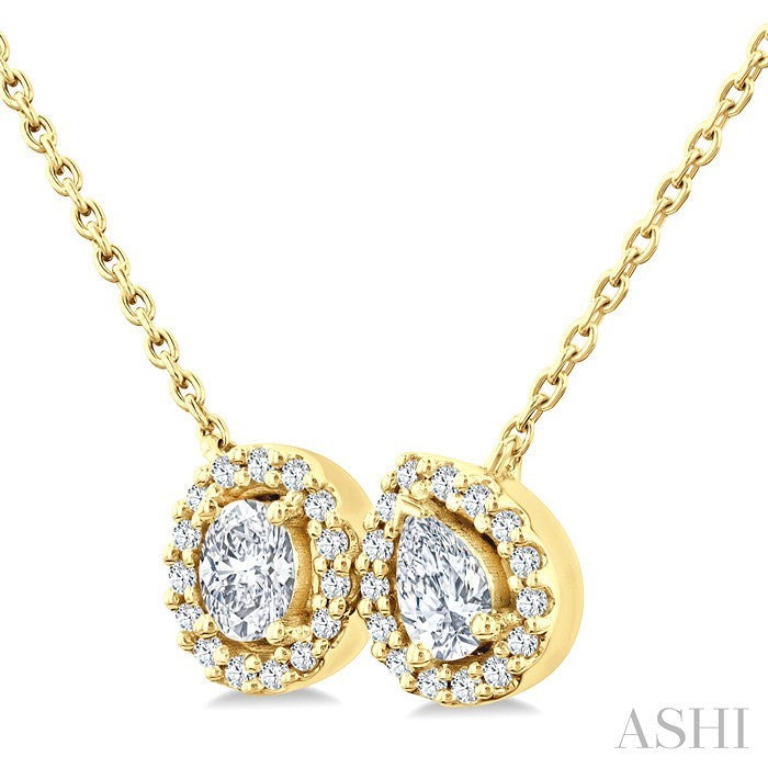 Toi Et Moi Halo Diamond Pendant