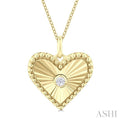 Heart Shape Fluted Medallion Diamond Pendant