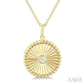 Circle Fluted Medallion Diamond Pendant