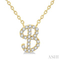 Script 'B' Initial Diamond Pendant